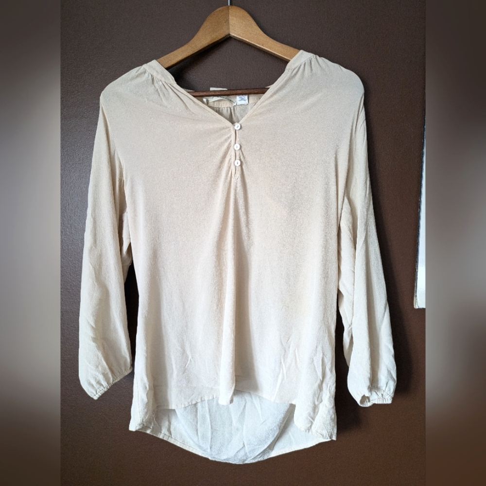 100% Silk Cream Blouse